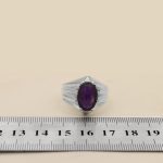 انگشتر آمیتیست نقره مردانه طرح سبو - Image 5