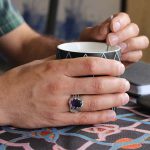 انگشتر آمیتیست نقره مردانه طرح سبو - Image 4