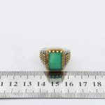 انگشتر عقیق سبز نقره مردانه طرح رولکسی یونا - Image 5