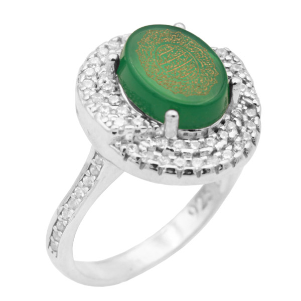 ۴-۱-۱۳۹۳sharife-green-agate-ring (1) انگشتر حرز امام جواد (ع) عقیق سبز زنانه نقره خاص