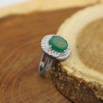 انگشتر عقیق سبز نقره زنانه طرح شریفه + حرز امام جواد (ع) + آیت الکرسی - Image 2