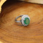 انگشتر عقیق سبز نقره زنانه طرح شریفه + حرز امام جواد (ع) + آیت الکرسی - Image 3