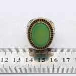 انگشتر عقیق سبز نقره مردانه طرح سامر + حرز امام جواد (ع) + آیت الکرسی - Image 5