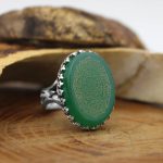 انگشتر عقیق سبز نقره مردانه طرح ستار بزرگ + حرز امام جواد (ع) + آیت الکرسی - Image 2