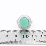 انگشتر عقیق سبز نقره زنانه طرح نرجس + حرز امام جواد (ع) + آیت الکرسی - Image 4