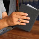 انگشتر عقیق یمنی نقره دست ساز مردانه طرح محسن + حرز امام جواد (ع) - Image 3