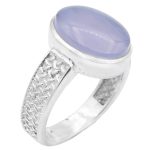 انگشتر عقیق کبود یمنی نقره طرح اهورا + حرز امام جواد (ع)