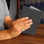 انگشتر عقیق کبود یمنی نقره طرح اهورا + حرز امام جواد (ع) - Image 3