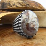 انگشتر عقیق شجر نقره مردانه طرح شیراز - Image 2