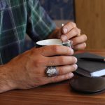 انگشتر عقیق شجر نقره مردانه طرح شیراز - Image 3