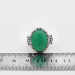 انگشتر عقیق سبز نقره مردانه طرح نعمان - Image 5