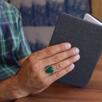 انگشتر عقیق سبز نقره مردانه طرح نعمان - Image 4