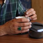 انگشتر عقیق سبز نقره مردانه طرح نعمان - Image 3