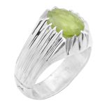 انگشتر زبرجد الماس تراش نقره مردانه دست ساز طرح کیارش