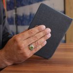 انگشتر زبرجد الماس تراش نقره مردانه دست ساز طرح کیارش - Image 3