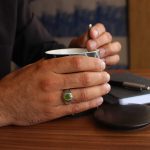 انگشتر زبرجد الماس تراش نقره مردانه دست ساز طرح کیارش - Image 4