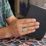 انگشتر زبرجد الماس تراش نقره دست ساز مردانه طرح فاخر فریبرز - Image 4