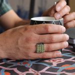 انگشتر زبرجد الماس تراش نقره دست ساز مردانه طرح فاخر فریبرز - Image 3