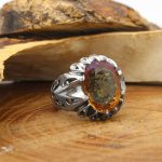 انگشتر الکساندریت الماس تراش نقره مردانه طرح اصفهان - Image 2