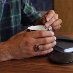 انگشتر الکساندریت الماس تراش نقره مردانه طرح اصفهان - Image 4