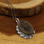 گردنبند یشم نقره زنانه و مردانه طرح دور پیچ عین علی (ع) + حرز امام جواد (ع) - Image 3