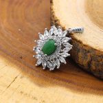 گردنبند یشم نقره زنانه طرح رباب - Image 3