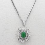 گردنبند یشم نقره زنانه طرح رباب - Image 2