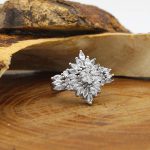 حلقه تک نگین نقره زنانه طرح بهنگار - Image 2