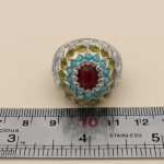 انگشتر چند سنگ نقره مردانه دست ساز طرح فاخر امیر ارسلان - Image 5