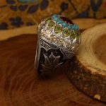 انگشتر چند سنگ نقره مردانه دست ساز طرح فاخر امیر ارسلان - Image 3