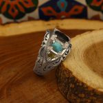 انگشتر چند سنگ نقره مردانه دست ساز طرح پوریا - Image 3