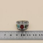 انگشتر چند سنگ نقره مردانه دست ساز طرح رستم - Image 5