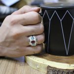 انگشتر چند سنگ نقره مردانه دست ساز طرح رستم - Image 4