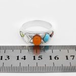 انگشتر چند سنگ نقره مردانه دست ساز طرح آفتاب - Image 4