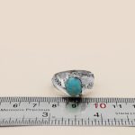 انگشتر فیروزه نیشابوری نقره مردانه دست ساز طرح قلم زنی رهنما - Image 5