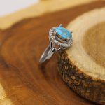 انگشتر فیروزه نیشابوری نقره زنانه طرح فرشته - Image 3