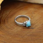 انگشتر فیروزه نیشابوری نقره زنانه طرح آب پری - Image 3