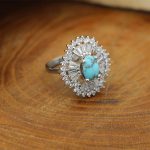 انگشتر فیروزه نیشابوری نقره زنانه طرح مینا - Image 3