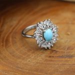 انگشتر فیروزه نیشابوری نقره زنانه طرح ساره - Image 3