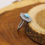 انگشتر فیروزه نیشابوری نقره زنانه طرح ساره - Image 2