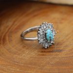 انگشتر فیروزه نیشابوری نقره زنانه طرح زهره - Image 2