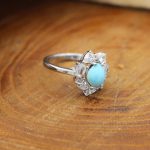 انگشتر فیروزه نیشابوری نقره زنانه طرح مرجان - Image 2