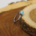 انگشتر فیروزه نیشابوری نقره زنانه طرح باران - Image 3