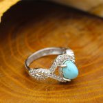 انگشتر فیروزه نیشابوری نقره زنانه طرح افسانه - Image 3