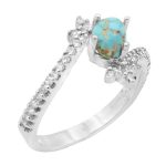 انگشتر فیروزه نیشابوری نقره زنانه طرح رازقی