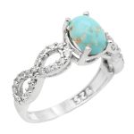 انگشتر فیروزه نیشابوری نقره زنانه طرح حمیده