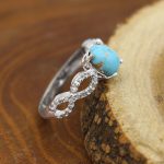 انگشتر فیروزه نیشابوری نقره زنانه طرح حمیده - Image 3