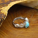 انگشتر فیروزه نیشابوری نقره زنانه طرح حمیده - Image 2