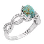 انگشتر فیروزه نیشابوری نقره زنانه طرح صابره