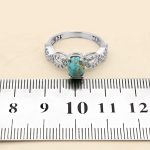 انگشتر فیروزه نیشابوری نقره زنانه طرح صابره - Image 4